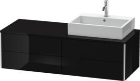 Duravit Waschtischunterschrank XSquare in Schwarz Hochglanz, B/T/H: 140 x 54,8 x 40 cm - Bild 1