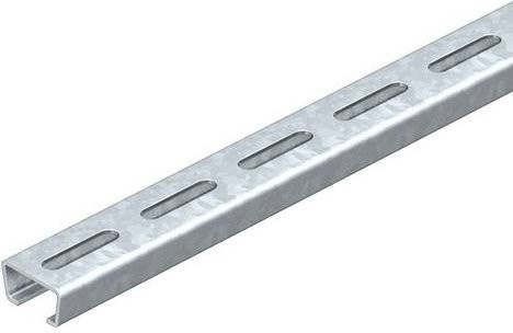 OBO Bettermann Profilschiene aus Metall in Silber, L: 2000 cm, B: 3,5 cm, H: 1,8 cm - Bild 1