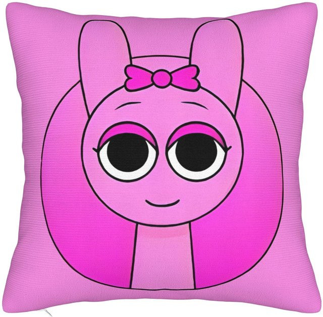 Sprunki Happy Wenda Kissenbezug von JMG Clothing aus Polyester in Weiß und Pink, quadratisch, B/T/H: 40 x 40 x 40 cm - Bild 1