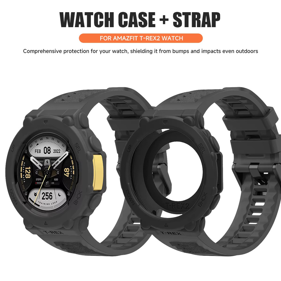 Huami Uhrenarmband Silikon, Schwarz, Amazfit T-Rex 2, Unisex - Bild 1