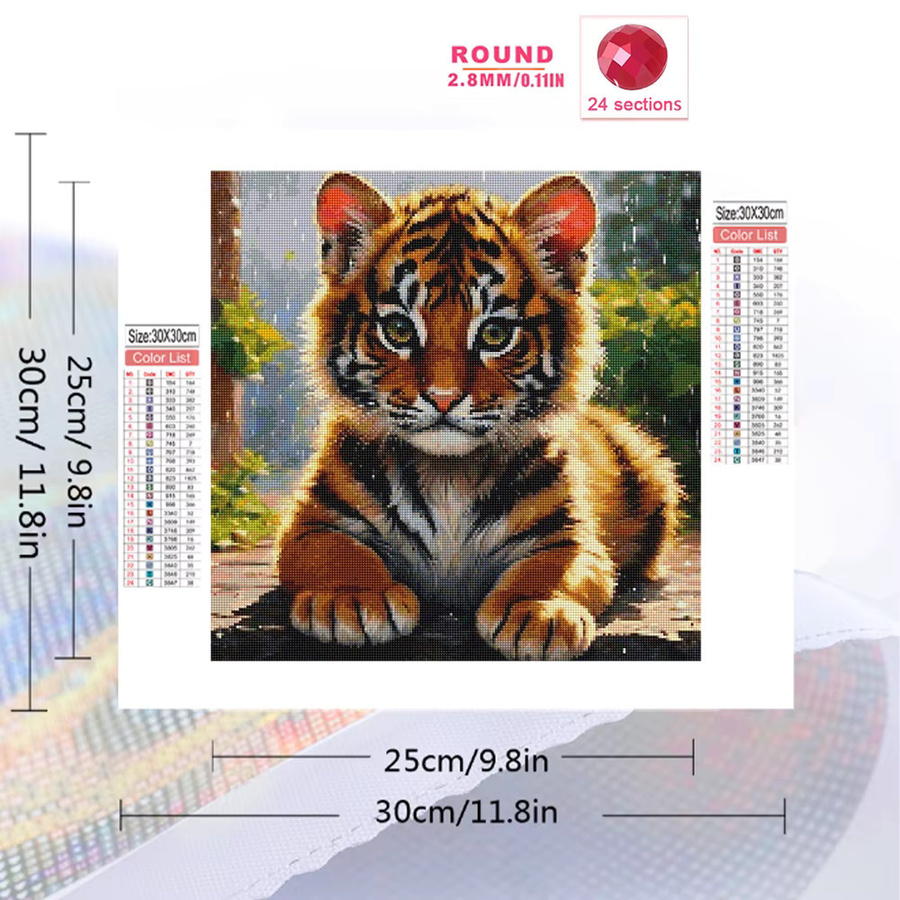 Momoart DIY Diamantmalerei Tiger, Bastelset, Bunt / Mehrfarbig - Bild 2