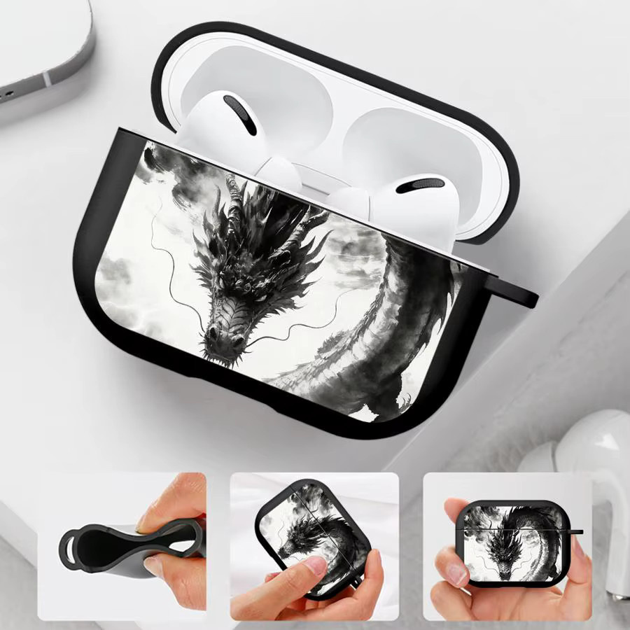 Schutzhülle für Apple AirPods Pro und AirPods 1 2 3 4 mit Tiger und Dragon Design - Bild 1