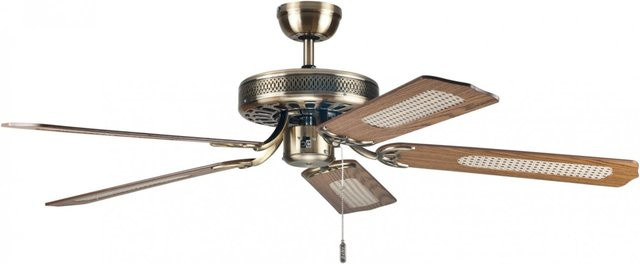 DEKO-ELEKTRO Deckenventilator Paloma Plus in Gold und Braun mit Zugschnur, Durchmesser: 132 cm - Bild 1