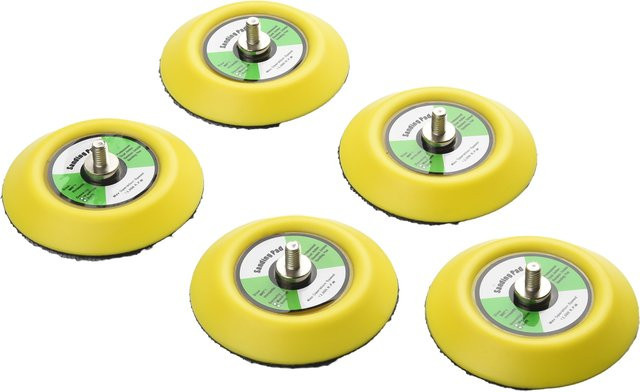Vibratite 5er Set Gummi Stützteller für Luftschleifer mit M6 Gewinde, Gelb, Durchmesser: 75 mm - Bild 1