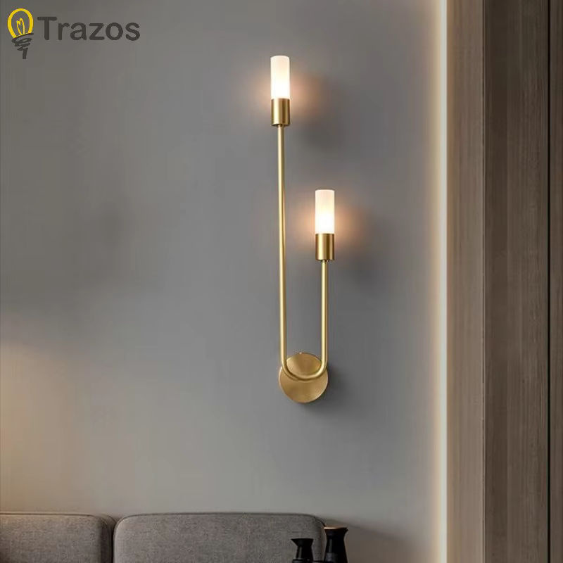 Moderne LED Wandlampe TRAZOS in Gold und Schwarz für Wohnzimmer, Schlafzimmer und Flur - Bild 2