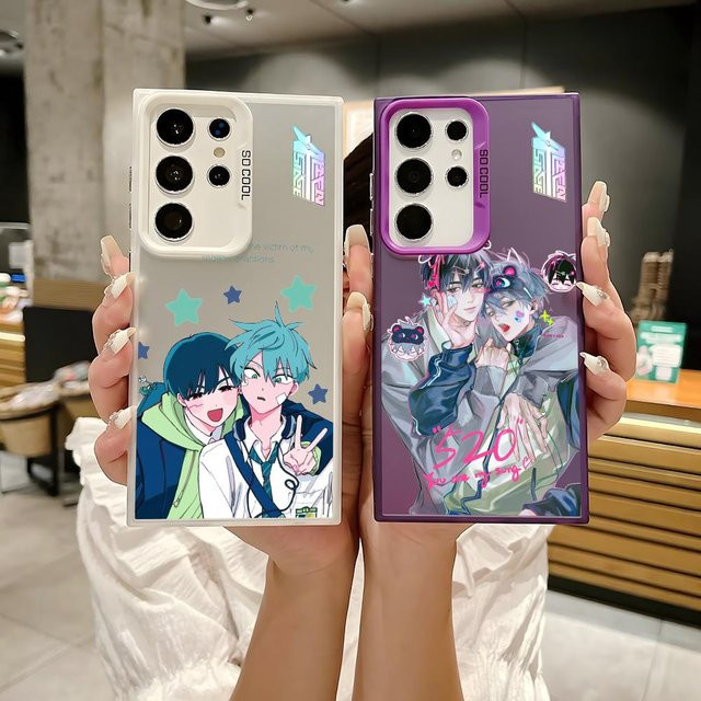 Stoßfeste TPU Handyhülle mit Anime Alien Design für Samsung Galaxy S25 S24 S23 S22 S21 Ultra Plus 5G in Schwarz und Multicolour - Bild 1