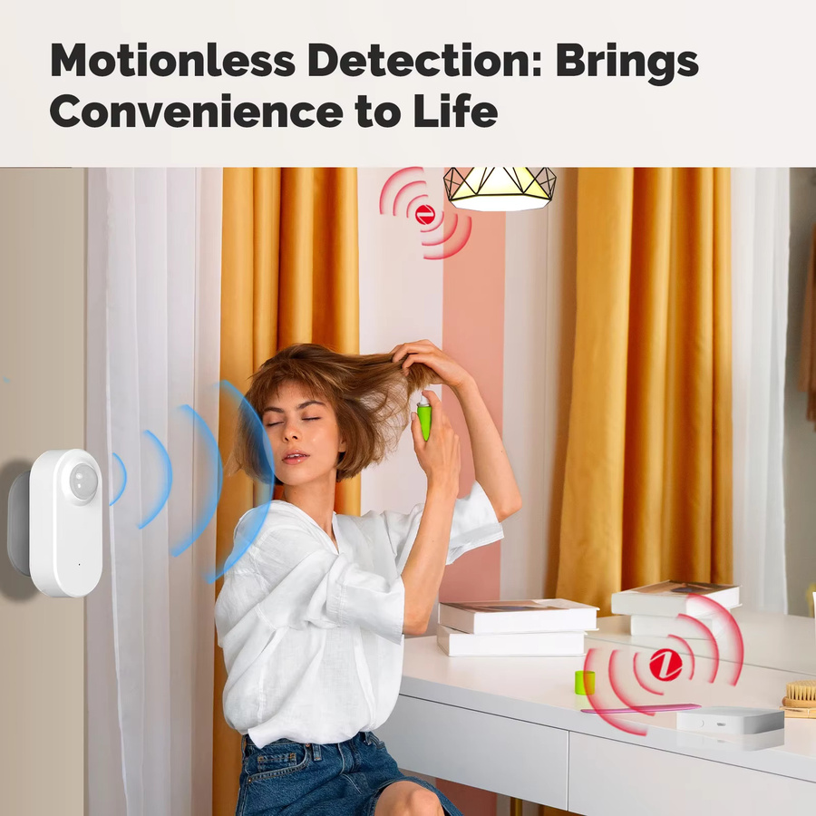 MOES Tuya ZigBee Anwesenheitssensor mit 24GHz MMWave Radar zur Bewegungs- und Ruheerkennung, Weiß - Bild 4