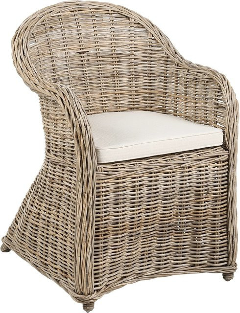 Beliani Sessel aus Rattan in Beige Naturfarben, B/T/H: 68 x 56 x 87 cm - Bild 1