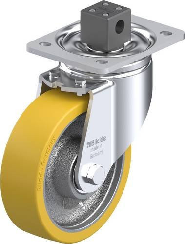 Blickle Lenkrolle LH-GTH 160K-CS13 mit Feststeller, Rad-Durchmesser: 160 mm, Tragfähigkeit: 800 kg, Farbe: Silber - Bild 1