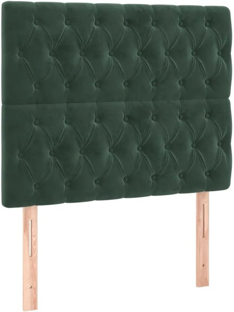 vidaXL LED Kopfteil aus Samt in Dunkelgrün mit integrierter Beleuchtung und USB-Anschluss, B: 90 cm, T: 7 cm, H: 118-128 cm - Bild 1