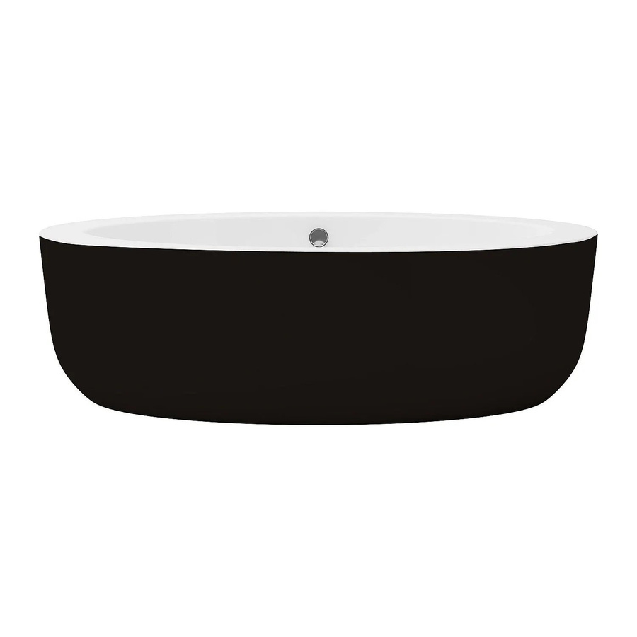 Marmati Freistehende Badewanne Oval Schwarz B: 185 cm, T: 90 cm, H: 58 cm - Bild 2