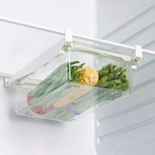 LChome Kühlschrank Organizer Transparent Weiß zur Lagerung von Obst, Eiern und Lebensmitteln - Bild 1