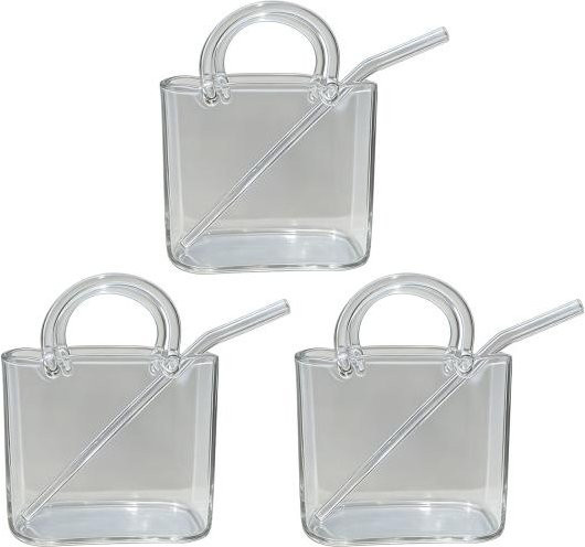 Olin Handtaschenform Glasbecher Set aus Glas, 3 Stück, Transparent, 750 ml pro Becher - Bild 1