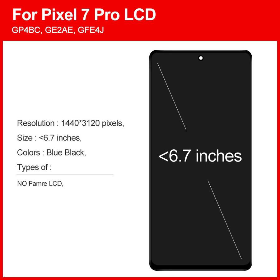Google Pixel 7 Pro LCD Display Touchscreen Digitizer Montage Ersatzteil in Schwarz - Bild 2