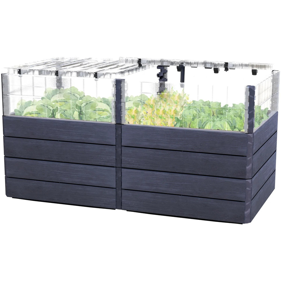 Garantia Hochbeet-System 2 L Turbo Plus Ergo Quadro in Anthrazit-braun, B/T/H: 160 x 80 x 80 cm - Bild 2