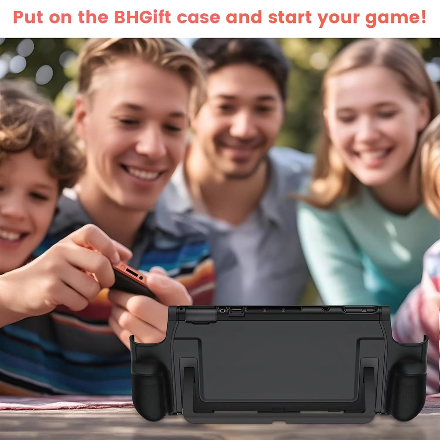 Konouyouko TPU-Schutzhülle für Switch 2 in Schwarz mit rutschfestem Griff und Griffabdeckung - Bild 5
