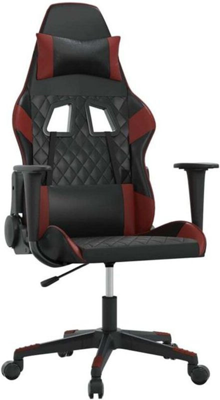 vidaxl Gamingstuhl mit Massagefunktion aus Kunstleder in Schwarz und Rot - Bild 1