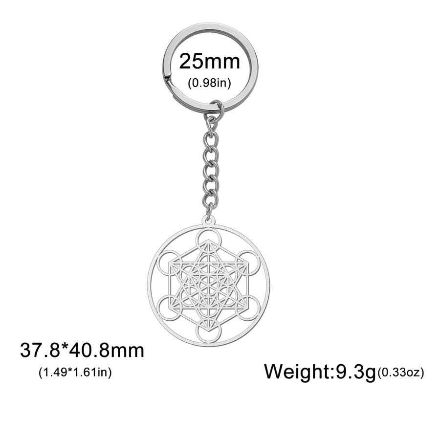 Skyrim Anhänger Metatron Würfel, Edelstahl, Gold, Unisex - Bild 2
