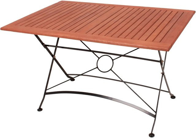 DELUKE Gartentisch INGA aus Eukalyptus, rechteckiger Klapptisch für Outdoor und Garten, Hellbraun, B/T/H: 120 x 80 x 74 cm - Bild 1