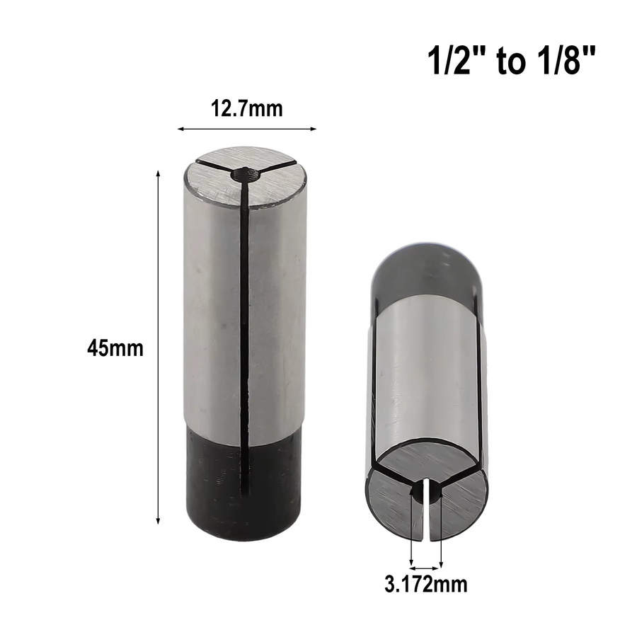 DAZZLEEX Spannzangenadapter Set für CNC-Spindeln und Graviermaschinen mit den Größen 1/2 Zoll, 1/4 Zoll und 1/8 Zoll - Bild 3