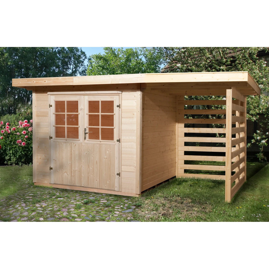 OBI Outdoor Living Holz-Gartenhaus La Spezia mit Flachdach in Braun, B/T/H: 385 x 314 x 226 cm - Bild 2