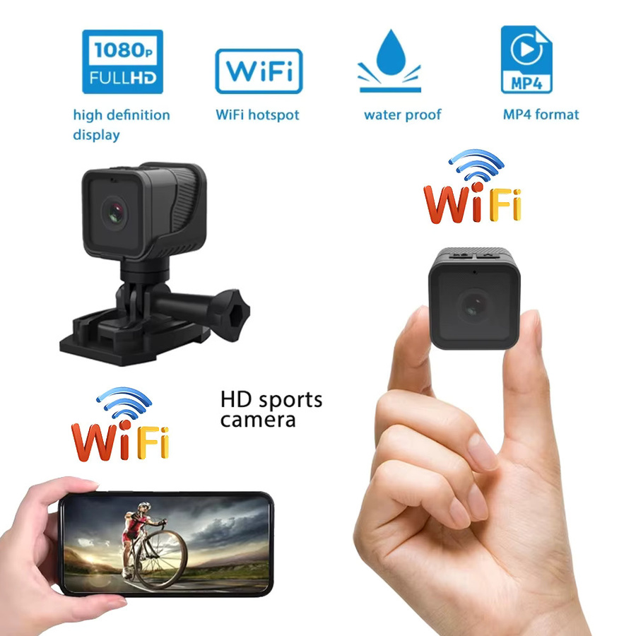 Occkic Action Camera 1080P HD wasserdichte Sport-Minikamera mit WiFi und Hotspot in Schwarz - Bild 4