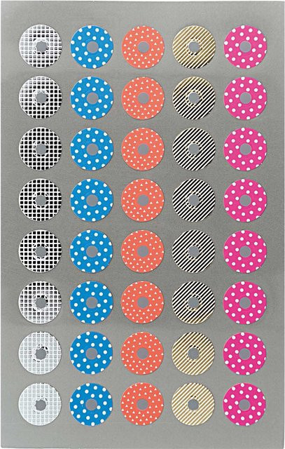 Rico Design Paper Poetry Office Sticker Lochverstärker in Gold, Silber und Pink, 4 Bogen - Bild 1