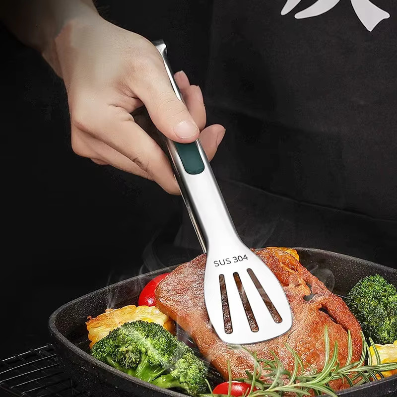Edelstahl Küchenzange Anti-Slip zum Servieren und Grillen in Silber - Bild 5