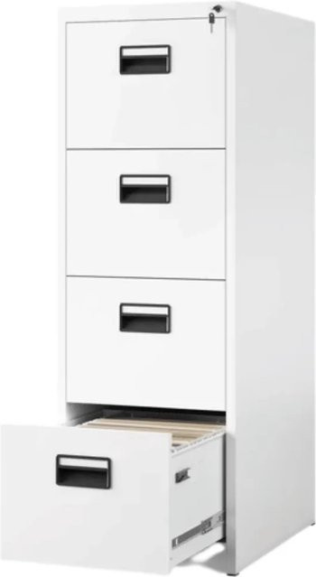 JAN NOWAK Hängeregisterschrank SARA mit 4 Schubladen, abschließbar, Weiß, B/T/H: 132 x 46 x 62 cm - Bild 1