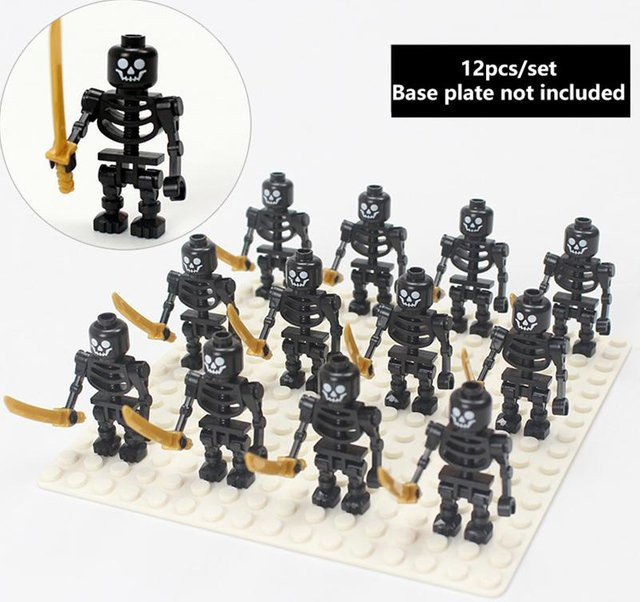 Skelett Soldat Bausteine Ninja Knochenmann, 12-teiliges Set, schwarz, ab 14 Jahren - Bild 1
