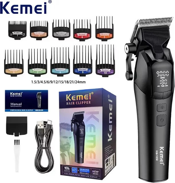Kemei KM-1858 Elektrische Haarschneidemaschine, Schwarz, Unisex - Bild 1