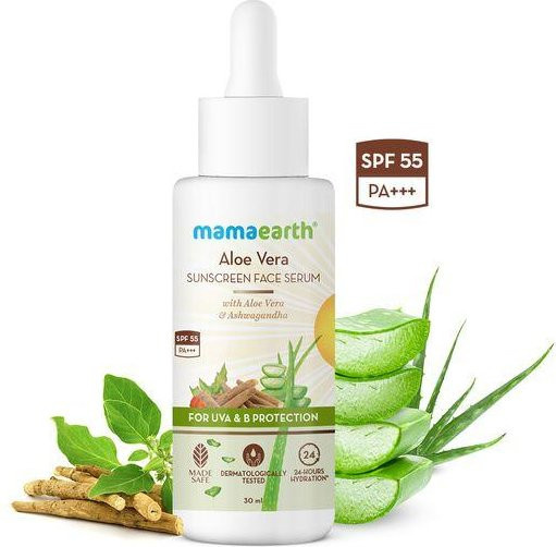 Mamaearth Aloe Vera Sonnencreme LSF 50+, 30 ml, Empfindliche Haut - Bild 1