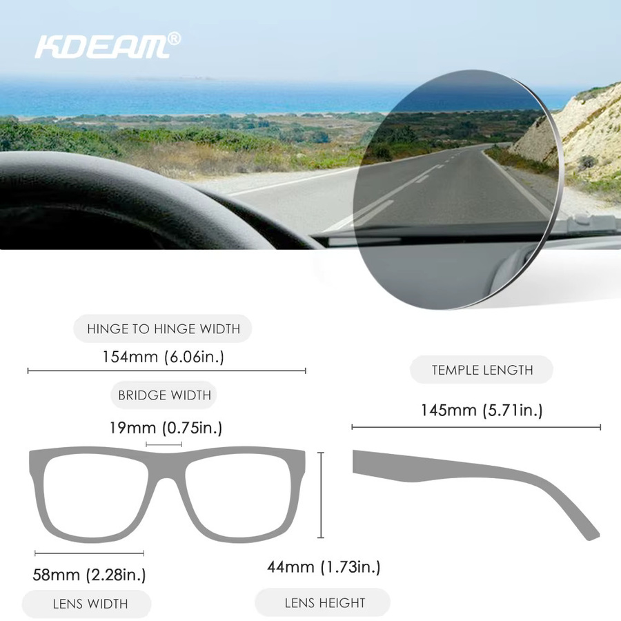 Kdeam kd332 plus Sonnenbrille, Herren, Vollrand, Kunststoff, polarisiert, photo chrome - Bild 3