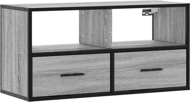 vidaXL TV-Schrank Grau Sonoma aus Holzwerkstoff und Metall mit industrieller Note B: 80 cm, T: 31 cm, H: 39,5 cm - Bild 1
