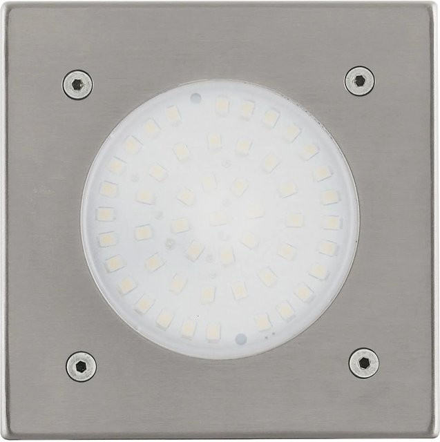 Eglo LED-Bodeneinbauleuchte Lamedo 3er-Set eckig in Edelstahl und Glas, Farbe: Weiß/Silber, IP65 für Außenbereich - Bild 1