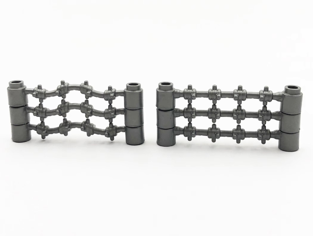 SixBricks Militär Leitplanken Zaun Bausteine Set aus Kunststoff, 10 Stück, Grau - Bild 2