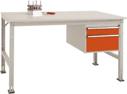 Manuflex AU5567.2001 Universal Komplett-Arbeitstisch mit Kunststoff-Platte, höhenverstellbar, B/T/H: 150 x 80 x 76-87 cm - Bild 1