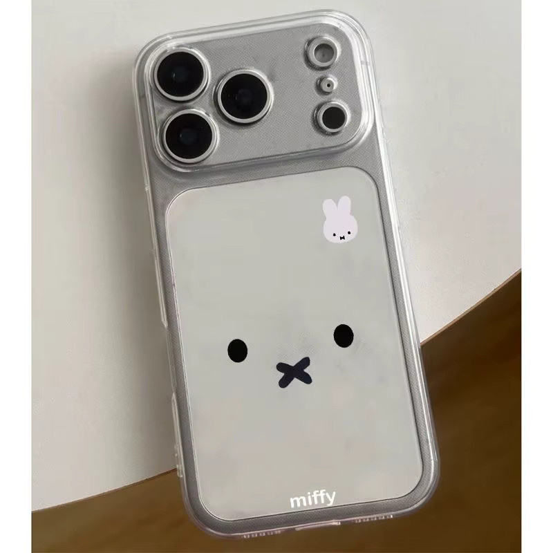 Stoßfeste Miffy Handyhülle aus transparentem TPU für iPhone Modelle, Farbe: Transparent/Beige - Bild 3