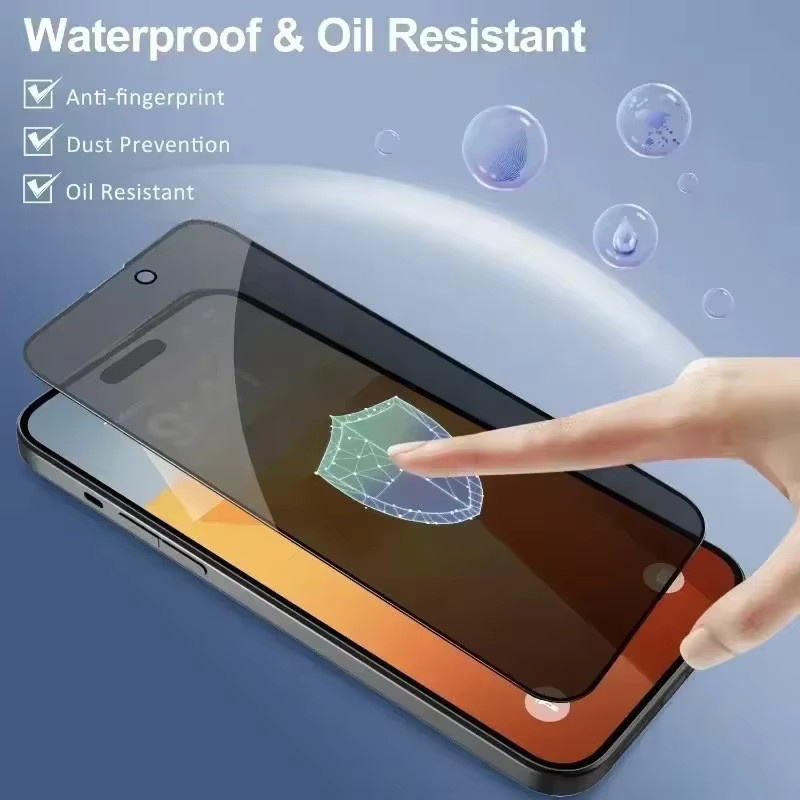 Privatsphäre Schutzfolie aus gehärtetem Glas für Apple iPhone 16 15 14 13 11 Pro Max XR XS X als Set mit 1-5 Stück - Bild 4