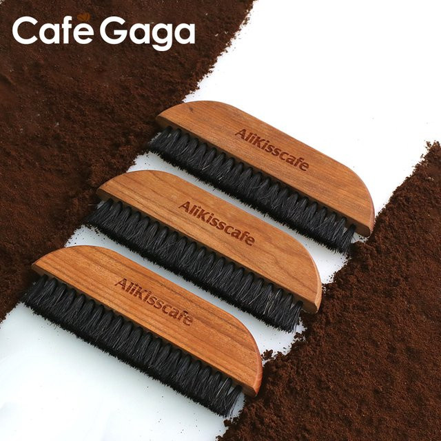 CafeGaGa Reinigungsbürste für die Kaffeebar mit weichen Borsten und Holzgriff in Braun, Oval, Höhe: 12,5 cm - Bild 1