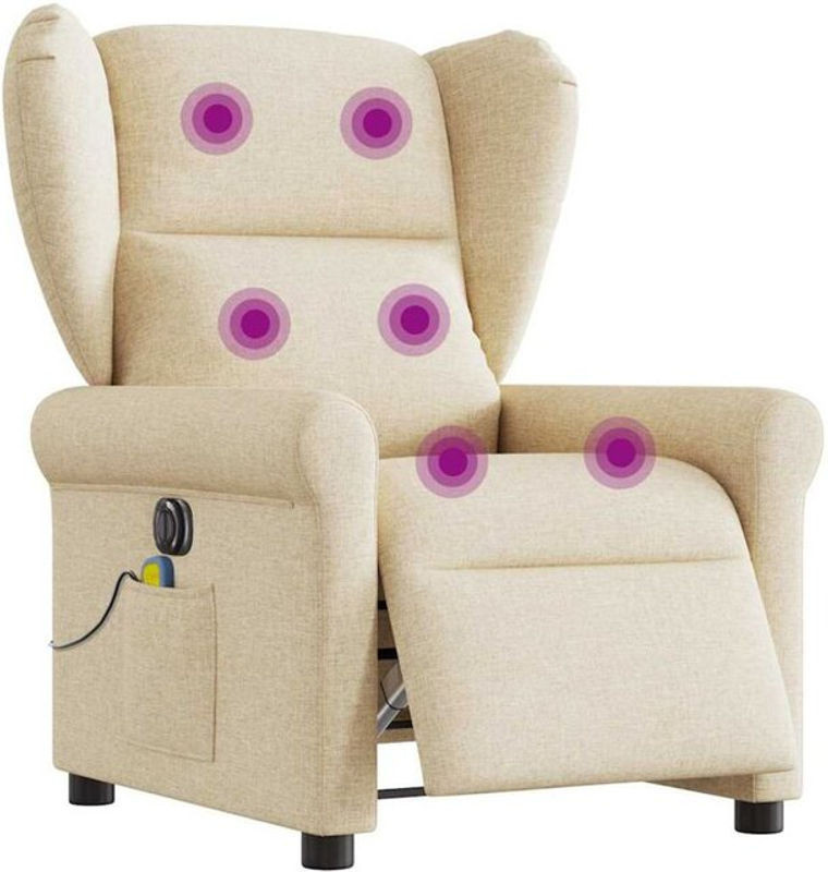 Elektrischer Massagesessel Relaxsessel von vidaxl in Beige aus Stoff, B: 72,5 cm, T: 87 cm, H: 100,5 cm - Bild 1