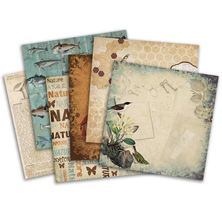 Alinacutle Nature Paper Pack gemusterter Papierblock für Scrapbooking und Bastelarbeiten, 24 Blatt, Multicolour, 6 Zoll - Bild 2
