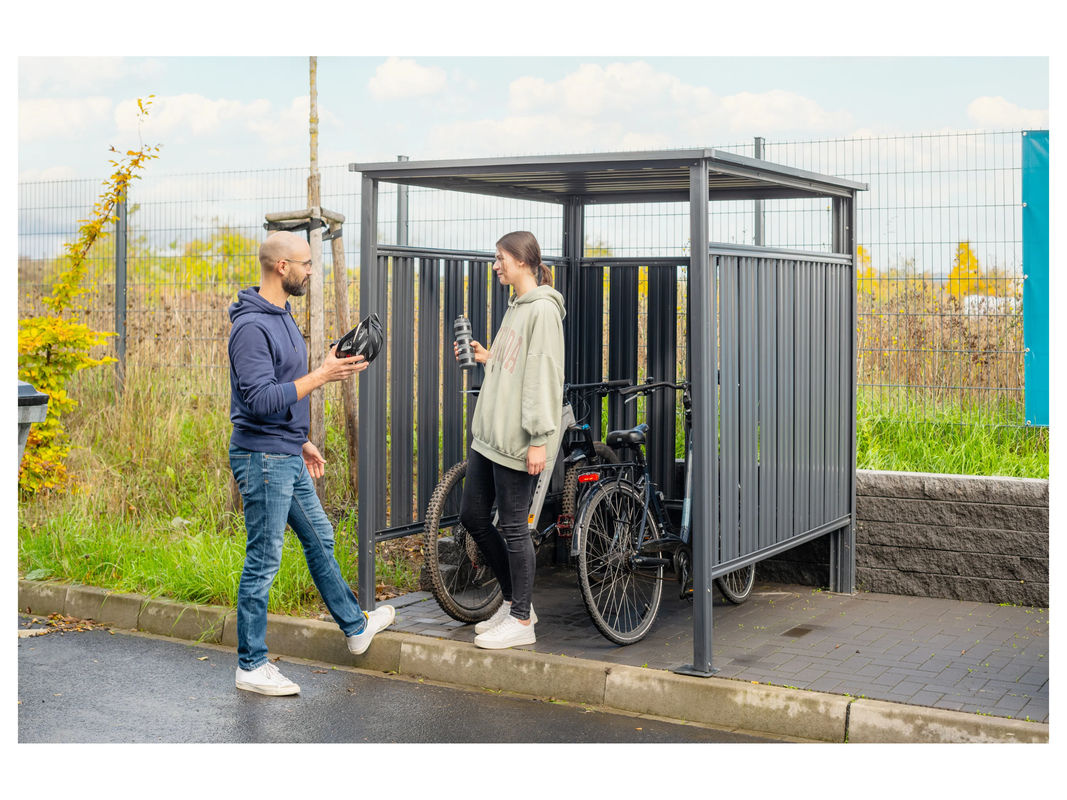 Westmann Fahrrad- und Raucherunterstand in Anthrazit B: 180 cm, T: 200 cm - Bild 2