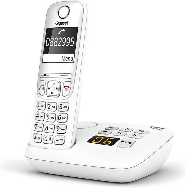 Gigaset AE690A Schnurloses DECT-Telefon mit Freisprecheinrichtung und Anrufbeantworter in Weiß - Bild 1