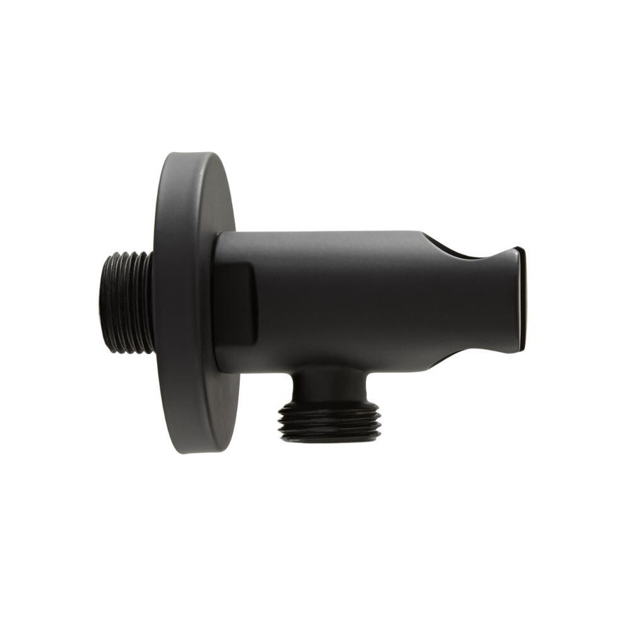 Hudson Reed Nox Auslassbogen und Brausehalterung in Schwarz Matt aus Messing - Bild 1