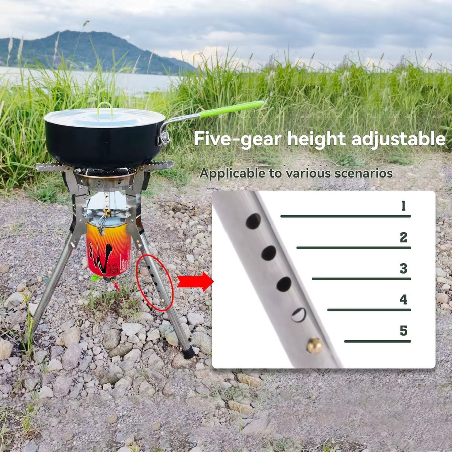 BRS Hochleistungs-Gaskocher BRS-69A 8400W Outdoor-Gasbrenner in Silber, B/T/H: 20,5 x 30,4 cm - Bild 2