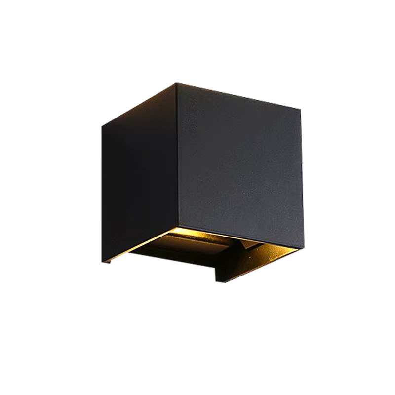 TRAZOS LED Außenwandleuchte Cube in Schwarz, moderne Up-Down Wandbeleuchtung aus Aluminium mit IP65 Wasserschutz und warmweißem Licht - Bild 3