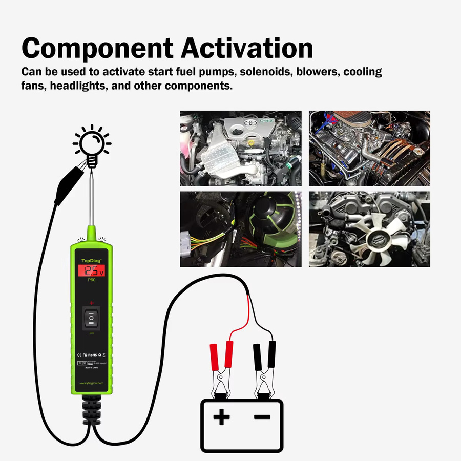 Topdiag DC 6-30V P60 Elektrisches System Tester Werkzeug für die Automobil-Diagnose und Batterieprüfung - Bild 2