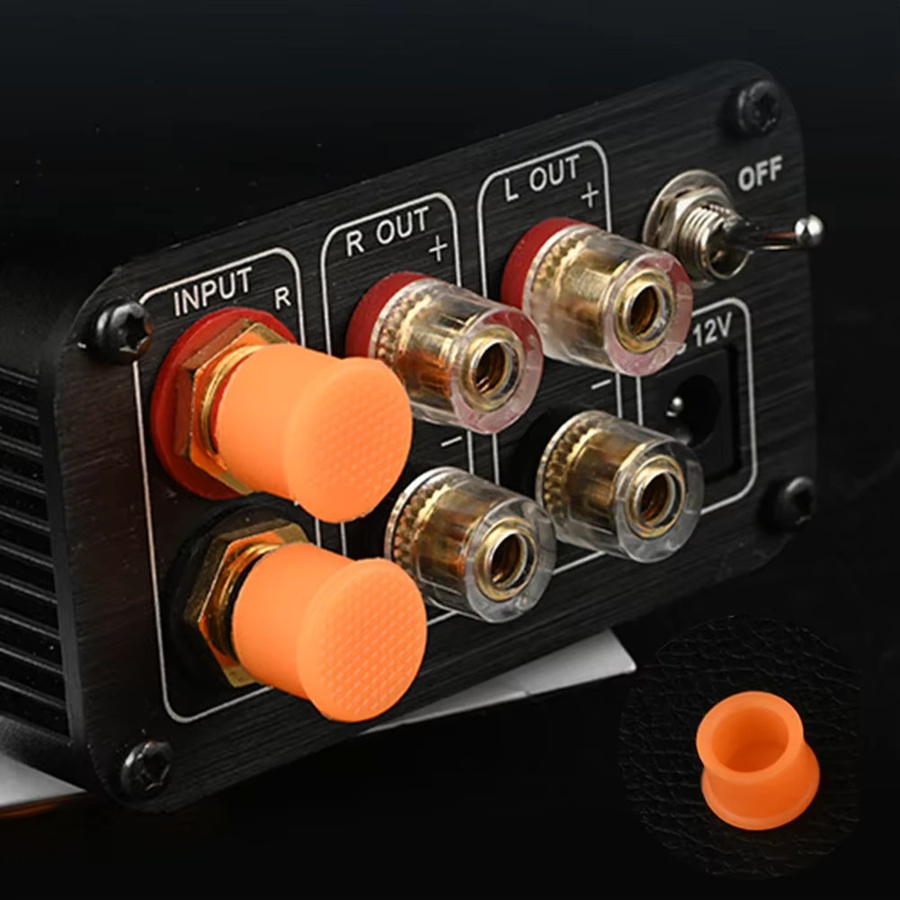 12 Stück staubdichte RCA-Schutzabdeckungen aus Kunststoff in Orange von ALLOET für DVD-Verstärker und AV-Receiver - Bild 3