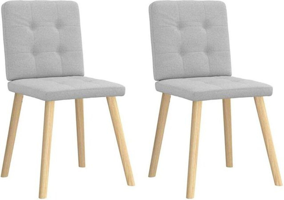 Set aus 2 Esszimmerstühlen von Vidaxl in Grau mit Stoffbezug und skandinavischem Design - Bild 1